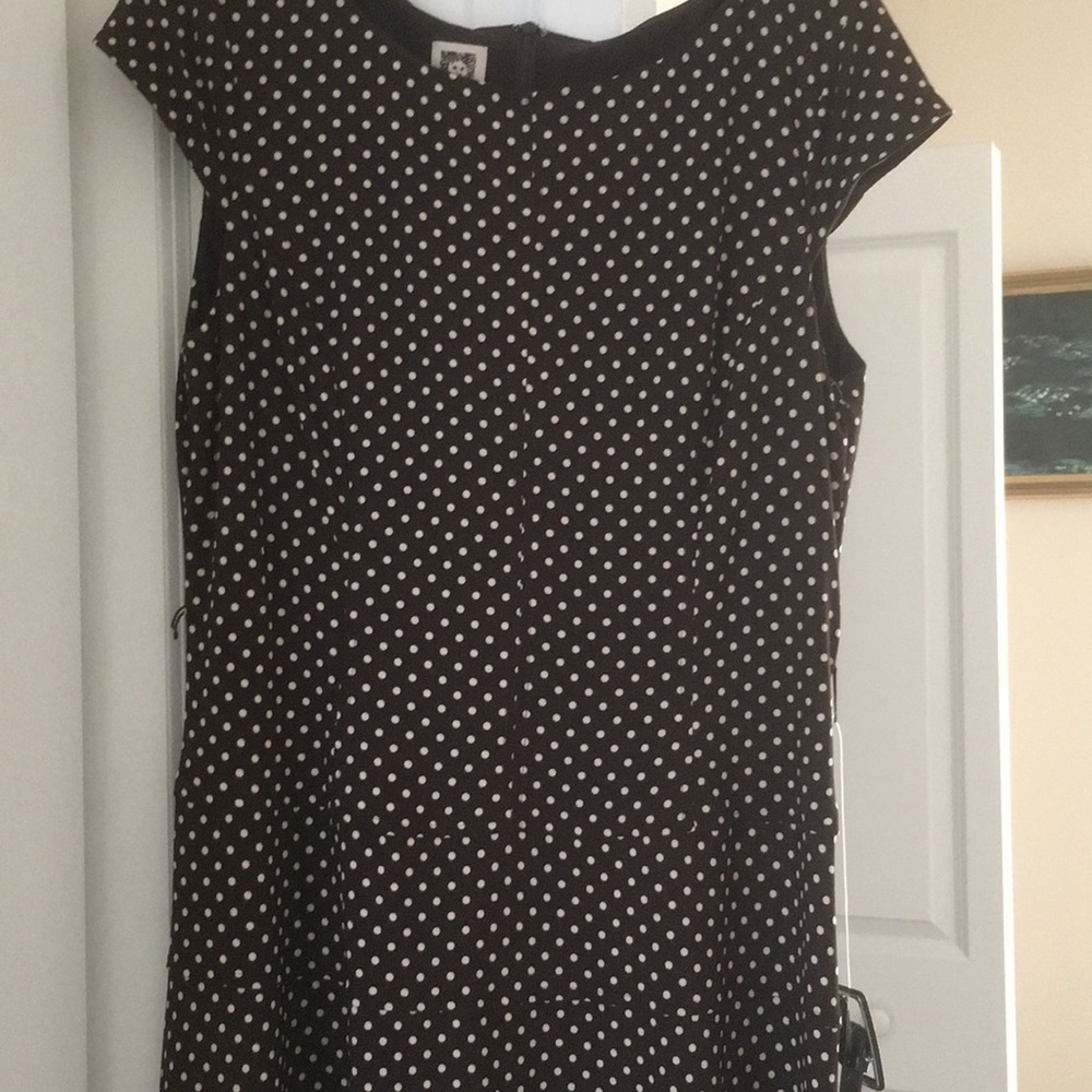 Brown and white polka dot dress